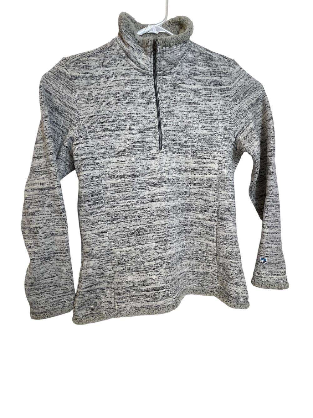 Kuhl Sweater Womens Large Gray 1/4 Zip Pullover Fleece Style 4210 Soft Warm Top